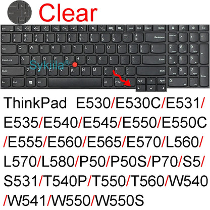 Housse de clavier pour Lenovo ThinkPad 15 T15 E15 L15 P15 P15s P15v T15g T15p P1 Gen 4 3 2, étui de protection en Silicone 15.6