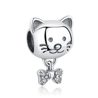 Original 925 en argent Sterling breloque perle amour chien chat patte Panda luciole pendentif breloques idéal pour bracelet colliers femmes bijoux