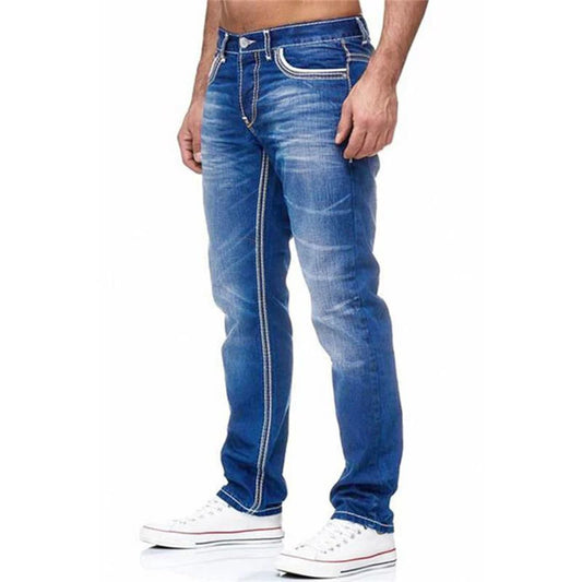 Jean Délavé pour Homme, Vêtement de Loisirs, de Haute Qualité, à la Mode, pour le Printemps et l'Automne, en Europe et aux États-Unis