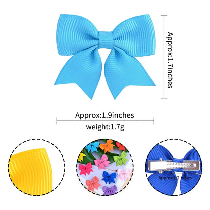 Pinces à cheveux avec nœuds pour enfants, couleur unie, pour bébés filles, ruban fait à la main, épingle à cheveux, Barrettes, accessoires pour cheveux du nouvel an, 10 pièces/ensemble