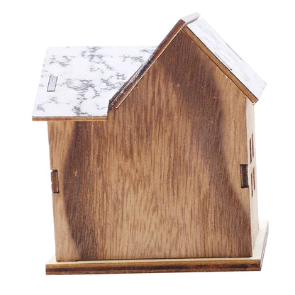 Maison en Bois avec Lumière LED, Cabine Shoous, Décorations de Joyeux Noël pour la Maison, Ornements d'Arbre de Noël, Cadeaux pour Enfants, Nouvel An, DIY