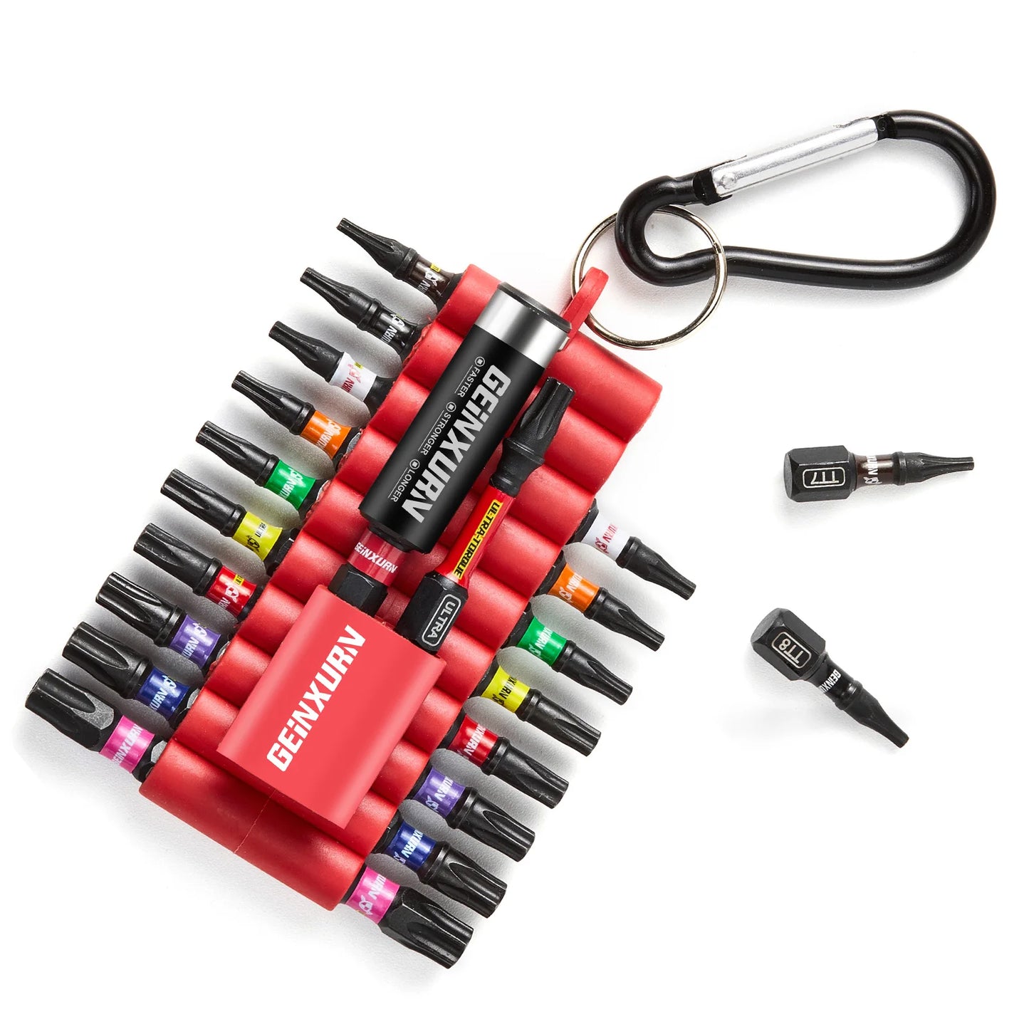 Geinxurn 22 pièces 1 "/2" sécurité Torx Ultra magnétique S2 acier multi-pilote ensemble d'embouts (TT7-TT40) avec porte-embout et manchon organisateur
