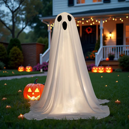 Décor fantôme LED d'Halloween – Décorations de chapeau de sorcière éclairées mignonnes et effrayantes pour porche, cour et accessoires d'affichage d'intérieur de la maison