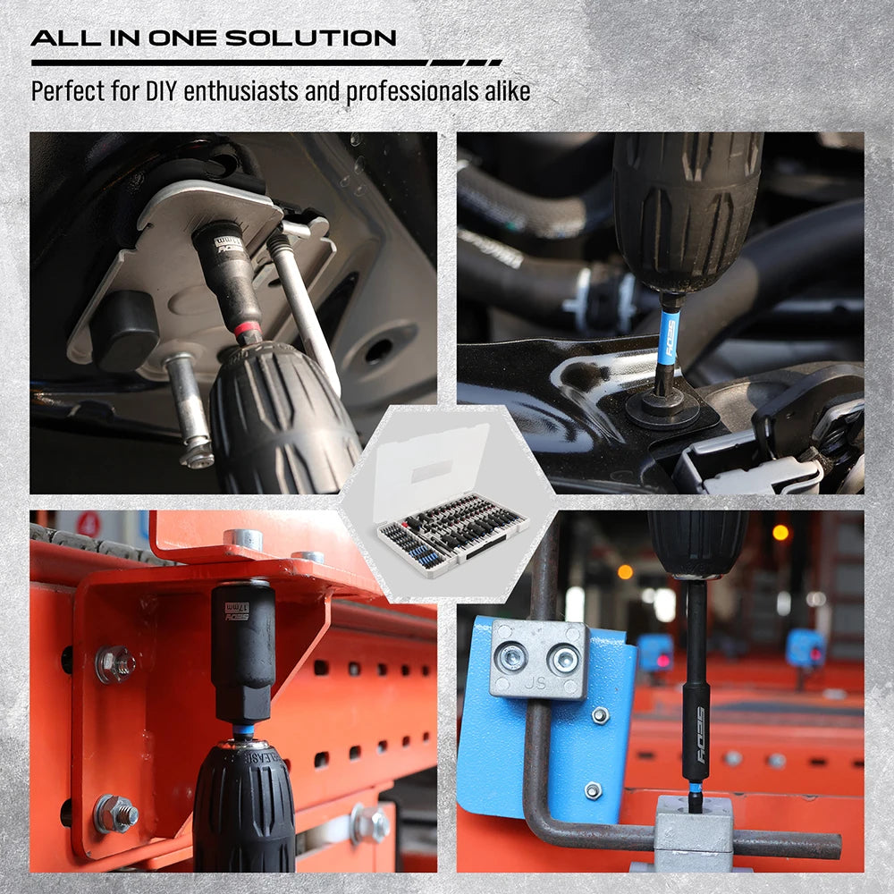 Jeu de pilotes d'écrou à percussion magnétique de qualité supérieure, 80 pièces, métrique et SAE avec adaptateurs de douille, porte-embout, tournevis d'écrou à oreilles, embouts électriques