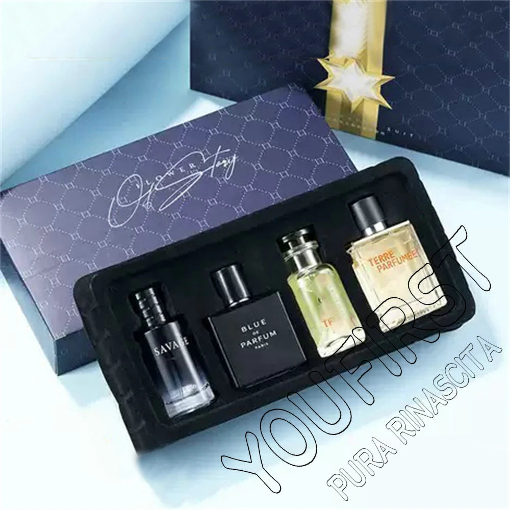 Marque de luxe Parfum hommes Cologne Parfums Homme coffret cadeau 4 pièces ensemble 100ml Parfums Masculinos naturel Floral fruité parfum SprayLuxu