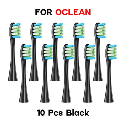Têtes de brosse à dents de rechange, 10 pièces, pour Oclean, gamme complète, buses DuPont souples, scellées sous vide, emballées