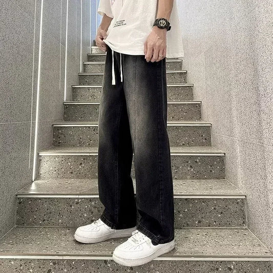 Jean Baggy à Jambes Larges pour Homme, Pantalon en Denim Droit, Classique, Proximité, Wstring, Y2K, Vintage, Streetwear, Nouvelle Mode Coréenne