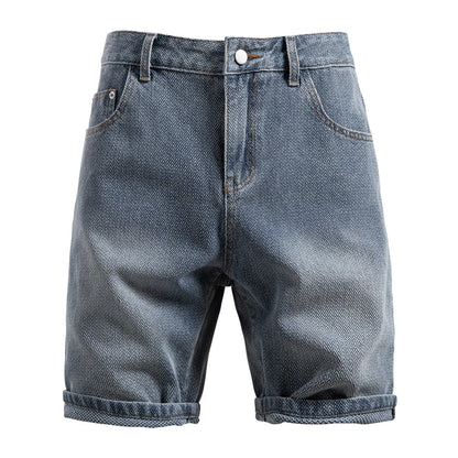 2025 été nouveau short en jean à grain étoile hommes Europe et états-unis rétro pantalon droit short en jean pour hommes EUR2XL