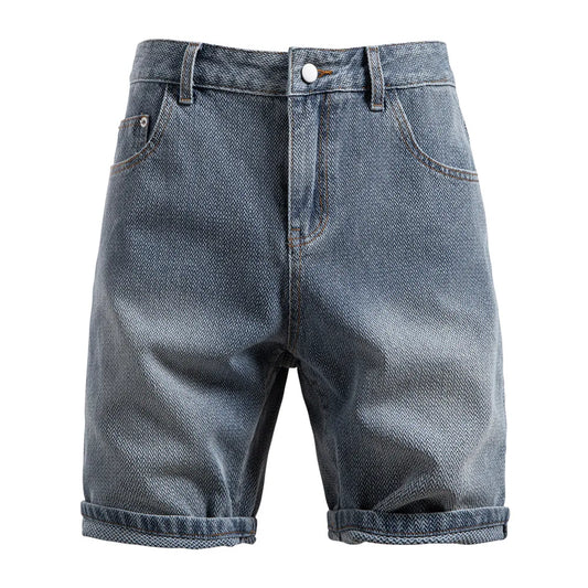 2025 été nouveau short en jean à grain étoile hommes Europe et états-unis rétro pantalon droit short en jean pour hommes EUR2XL