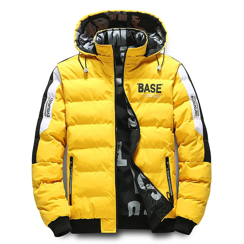 Double face vêtements d'extérieur hommes nouveau coton rembourré Parkas hommes automne hiver veste marque chaud confortable doudoune amovible chapeau