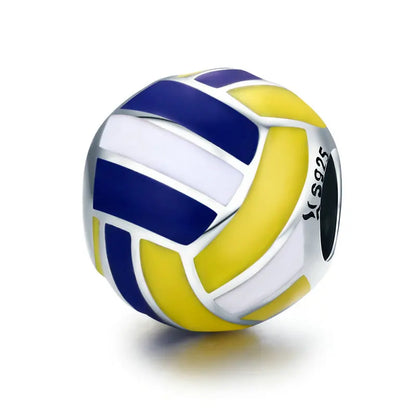 BISAER 925 en argent Sterling série balle charme Football volley-ball Tennis basket-Ball perle ajustement femmes et hommes Bracelet bricolage bijoux fins
