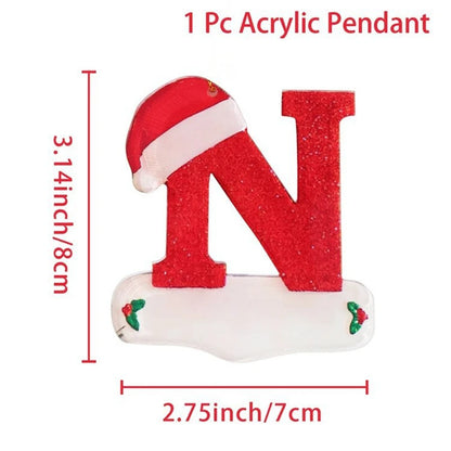 ZQNYCY - Pendentif lettre acrylique sapin de noël