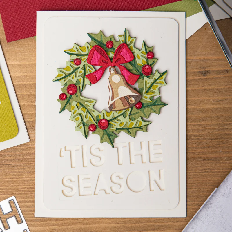 Matrices de découpe en métal, traîneau de renne de noël, JOY of NOEL, pour bricolage, artisanat de Scrapbooking, fabricant de cartes, modèle de gaufrage d'album Photo