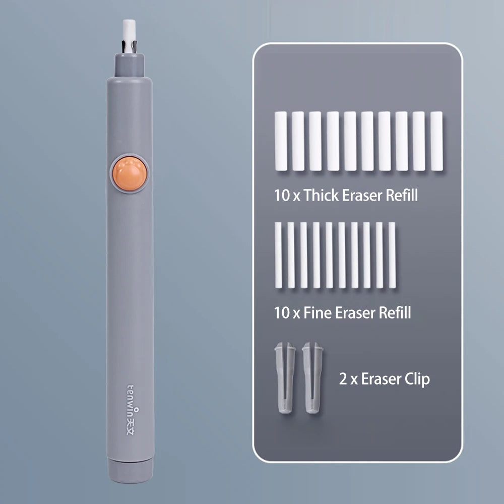 Gommes à crayon électriques rechargeables, avec 20 recharges de gomme,