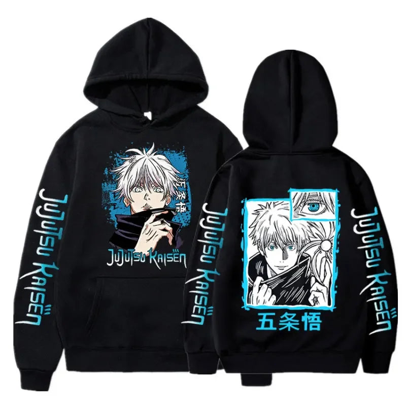 Jujutsu Kaisen Anime vêtements Satoru Gojo imprimer à capuche hommes sweat à capuche pour femme répandu Streetwear Harajuku Manga unisexe sweat