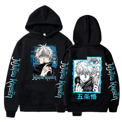 Jujutsu Kaisen Anime vêtements Satoru Gojo imprimer à capuche hommes sweat à capuche pour femme répandu Streetwear Harajuku Manga unisexe sweat