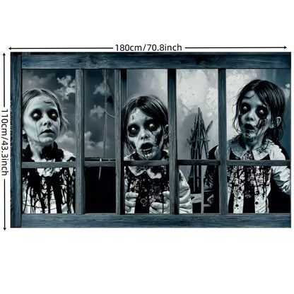 Bannière de Décoration de Fenêtre d'Halloween pour Fille et Garçon, Accessoires de Photographie, Horreur, Effrayant, Terreur, Fantôme, Marié, Mariée