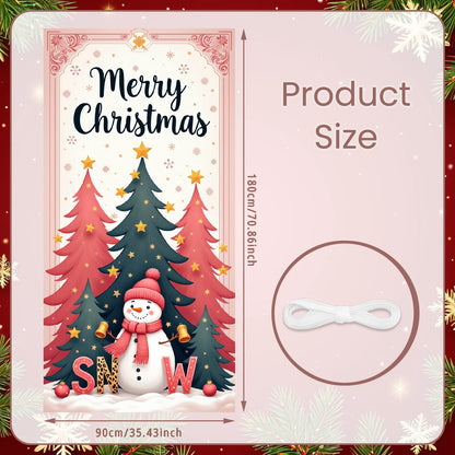 Drapeau suspendu de noël, bannière de porte de porche, décorations de noël pour la maison, ornements 2025, cadeaux de noël, décor du nouvel an 2026
