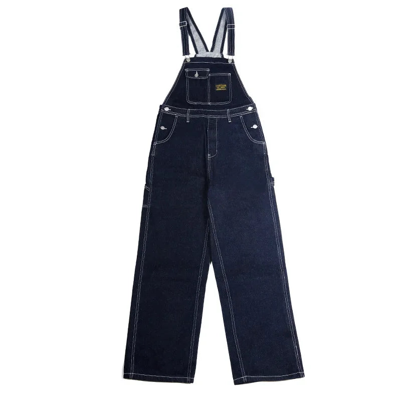 OKONKWO-Salopette Vintage en Denim à Rayures pour Homme, Vêtement de Travail Authentique en Coton, Style Décontracté, Nouvelle Collection
