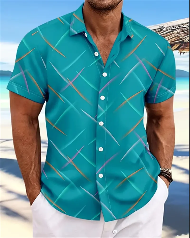 Chemise hawaïenne d'été pour hommes, vêtements d'extérieur, chemise à manches courtes douce et confortable, Extra Large, taille XS-5XL