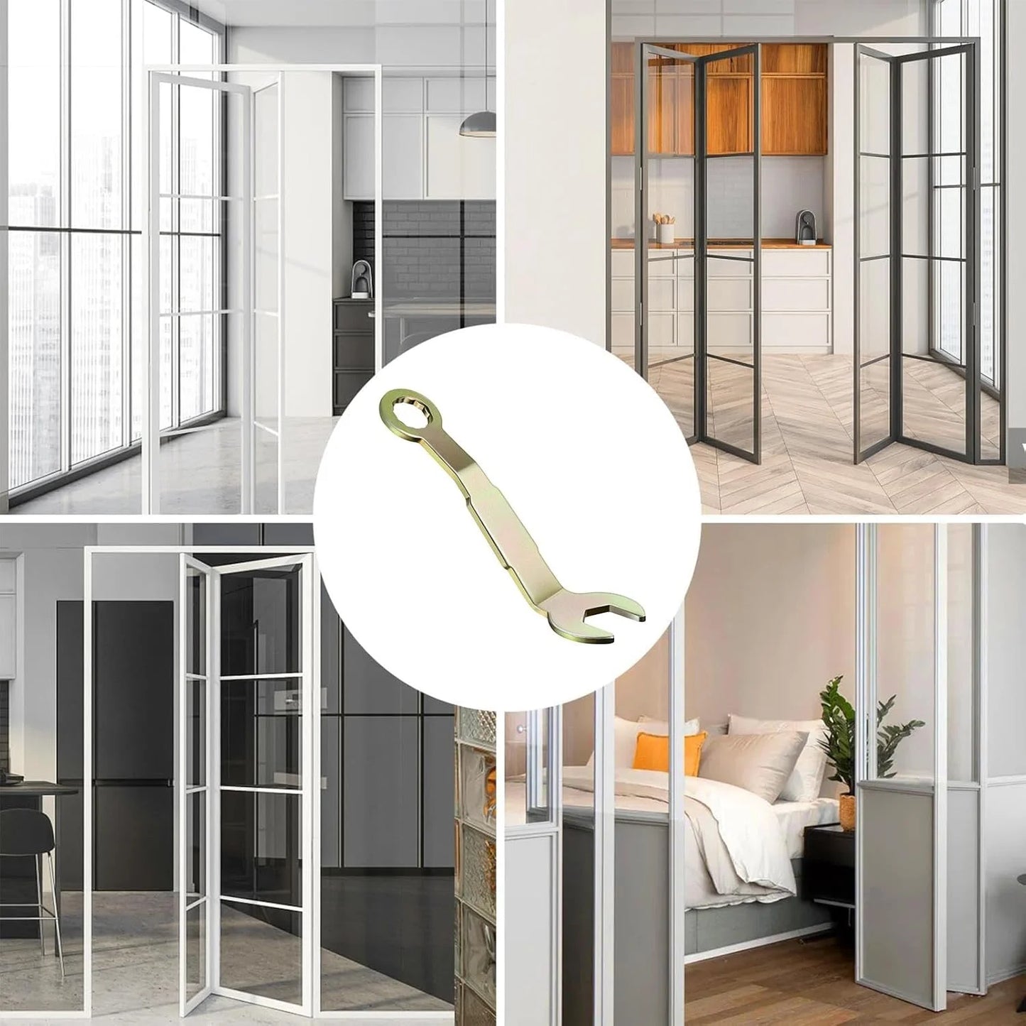 Clés de porte de poche, outil pratique de réparation de porte pivotante, clé ouverte de 3/8 pouces pour porte coulissante de camping-car, porte de poche