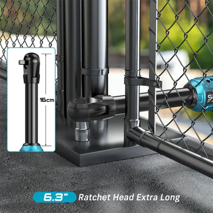 Seesii 6.3 ''kit de clé à cliquet électrique étendue 21V 3/8" clé électrique sans fil clé d'angle 80Nm pour broche de batterie Makita 18V