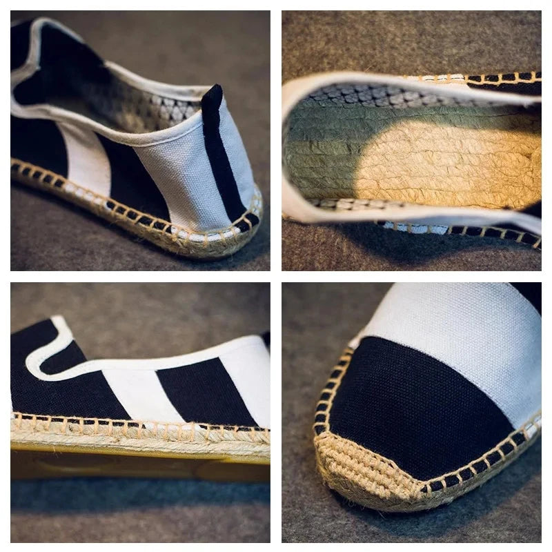 Printemps été hommes chaussures décontractées Slip-on tissu plat respirant pêcheur marque chaussures pour homme rouge noir XZ19