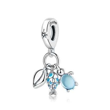 Original 925 en argent Sterling breloque perle amour chien chat patte Panda luciole pendentif breloques idéal pour bracelet colliers femmes bijoux
