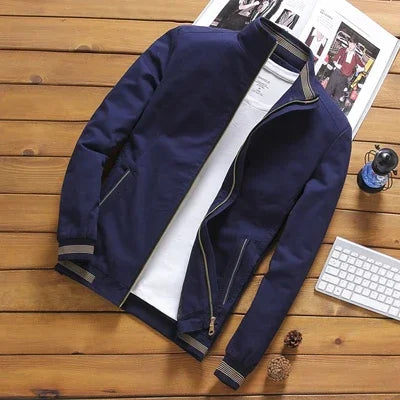 Vestes bombardier personnalisables pour hommes, vêtements d'extérieur décontractés, coupe-vent à col montant, manteaux Slim pour hommes, vestes de costume WT1021