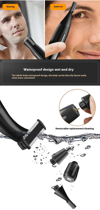 Rasoir électrique 6 en 1 pour zones intimes, coupe de cheveux, rasoir de précision pour hommes, ligne de Bikini, boules de rasoir sensibles, œufs, pubiens