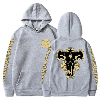 Sweat-shirt à capuche avec emblème de l'escouade de taureaux noirs, dessin animé Yami Asta, chevaliers magiques, pour hommes et femmes, décontracté, Harajuku, Streetwear