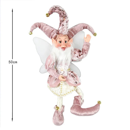 Décoration de noël 50cm, poupée elfe suspendue sur pied, ornements suspendus Navida pour la maison, cadeau du nouvel an pour enfants, 2025