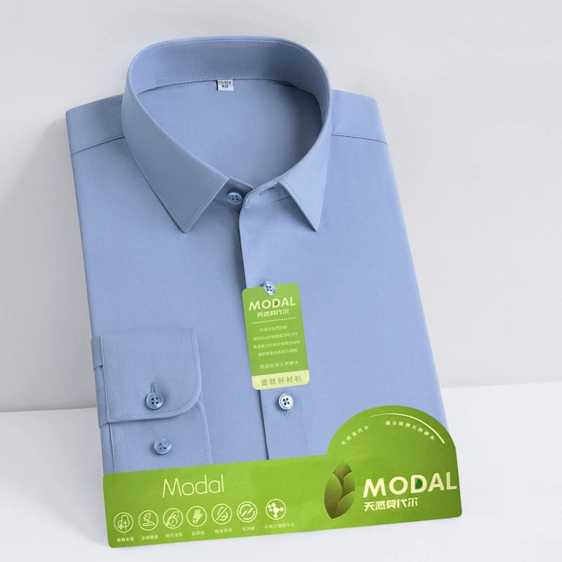 Chemise à Manches sulfAnti-déformable pour Homme, Coupe Cintrée, Blouse de Bureau Blanche, Nouvelle Collection, 5XL