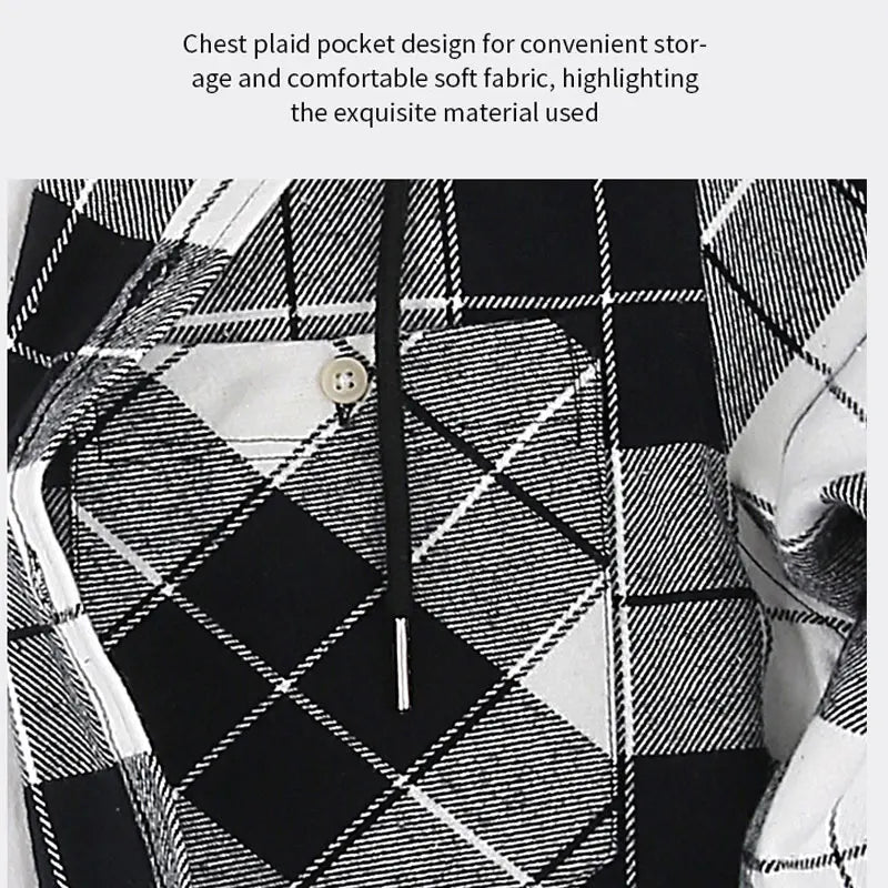 Chemise à manches longues en flanelle pour hommes, manteau à carreaux, décontracté, non repassage, grande taille, chapeau, mode, printemps, automne, nouveau, taille américaine