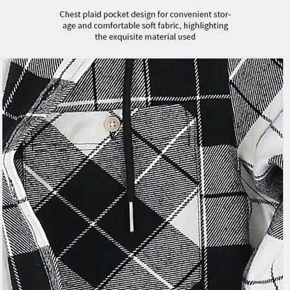 Chemise à manches longues en flanelle pour hommes, manteau à carreaux, décontracté, non repassage, grande taille, chapeau, mode, printemps, automne, nouveau, taille américaine