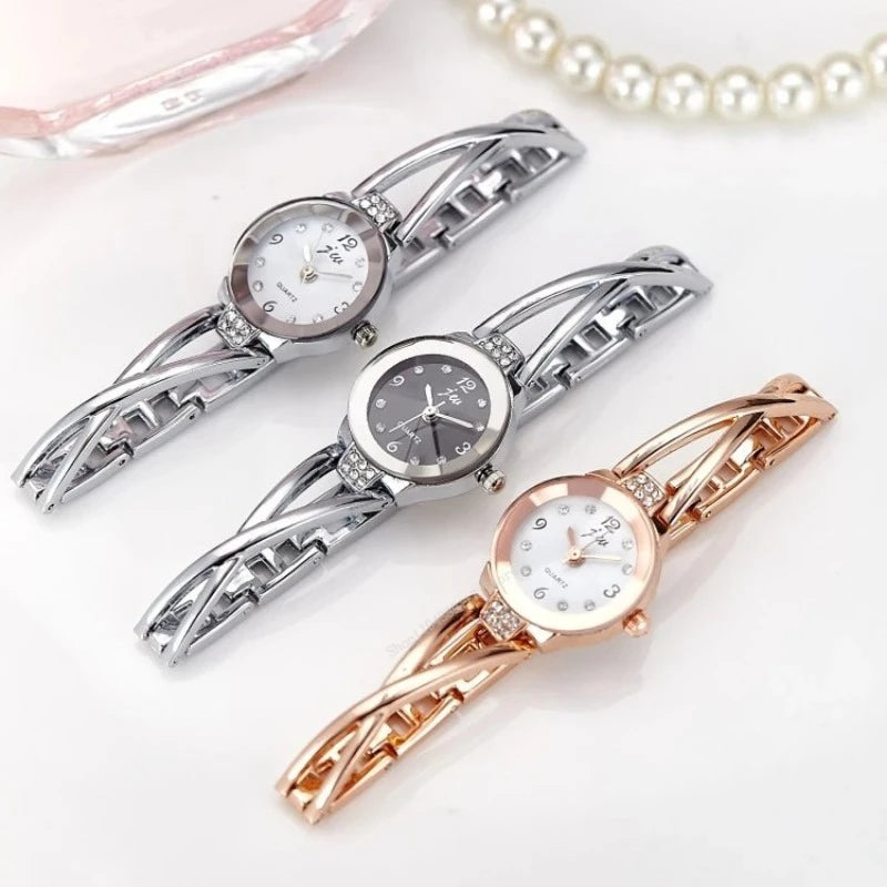 montre à quartz décontractée femmes maille en acier inoxydable Relogio Feminino