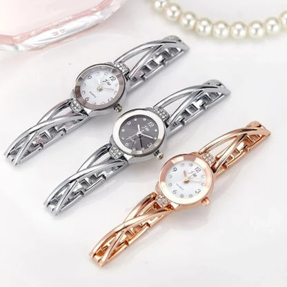 montre à quartz décontractée femmes maille en acier inoxydable Relogio Feminino
