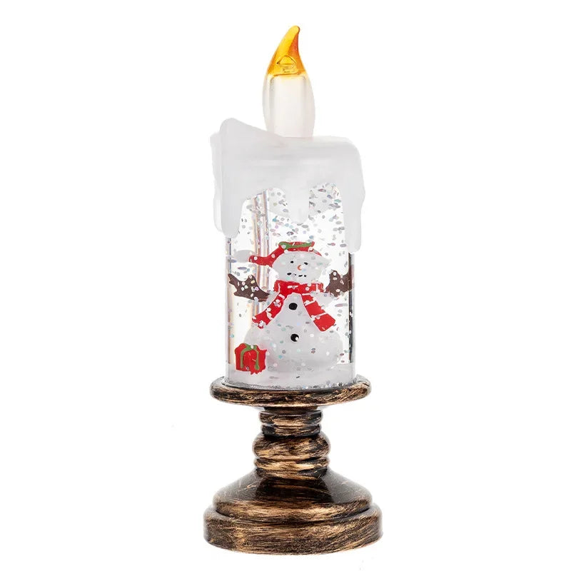 Décorations de Noël chaudes, lampe à vent, bougie ci-après, boule de cristal, lumières, flocon de neige, boîte à musique, cadeau de Noël, scène de Gand