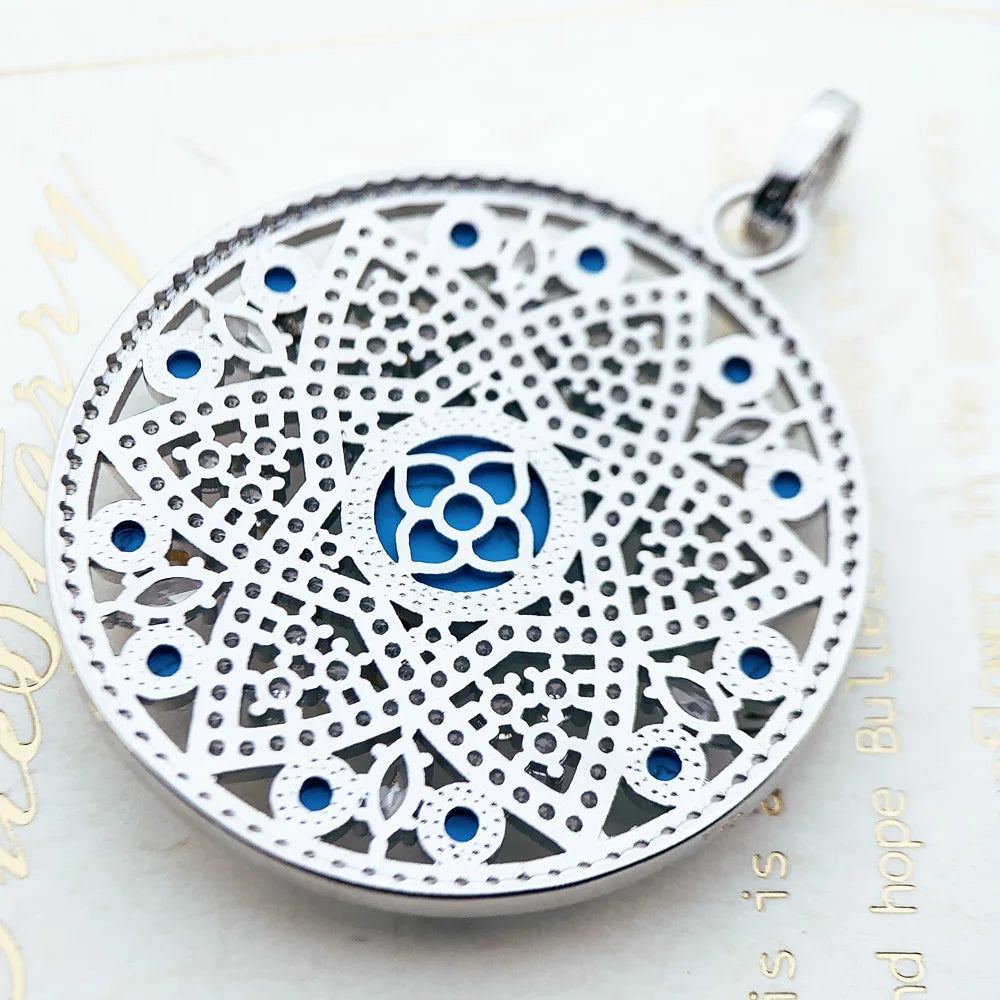 Pendentif bleu ornement flambant neuf mode Glam bijoux Europe 925 en argent Sterling accessoires âme cadeau pour les femmes