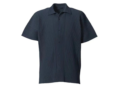 Chemise Plissée à Manches Courtes pour Homme, Cardigan Décontracté, Section Fine, Printemps Été 2024
