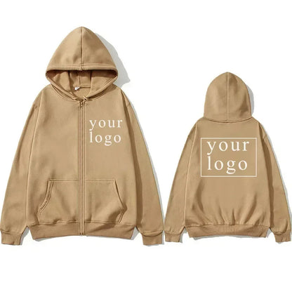 Cardigan à fermeture éclair DIY pour hommes et femmes, nouvelle mode 2025, votre propre design, logo/image de marque, personnalisation personnalisée à tout moment,