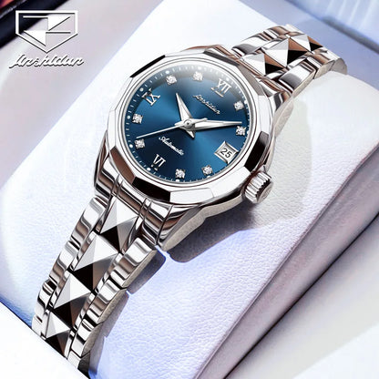 JSDUN nouvelle montre étanche pour femme montre mécanique automatique en acier tungstène de haute qualité pour femme