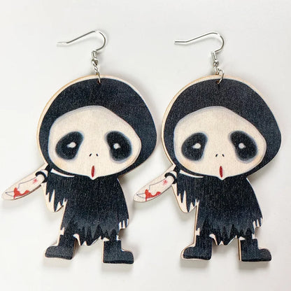Boucles d'oreilles en acrylique JeTassel pour femmes, flammes européennes, gouttes, coeur, crâne, lame de chat, bijoux punk, gels de poisson, étoile