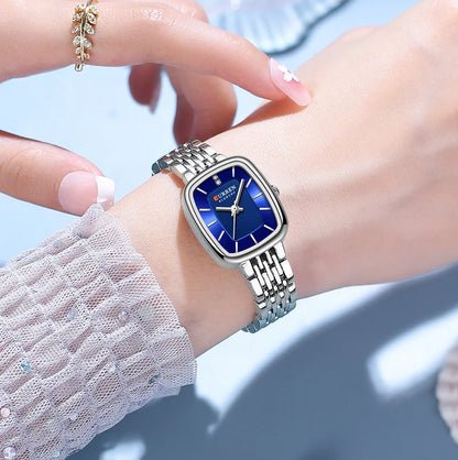 CURRN 9093 montres à Quartz carrées de luxe pour femmes en acier inoxydable 3ATM