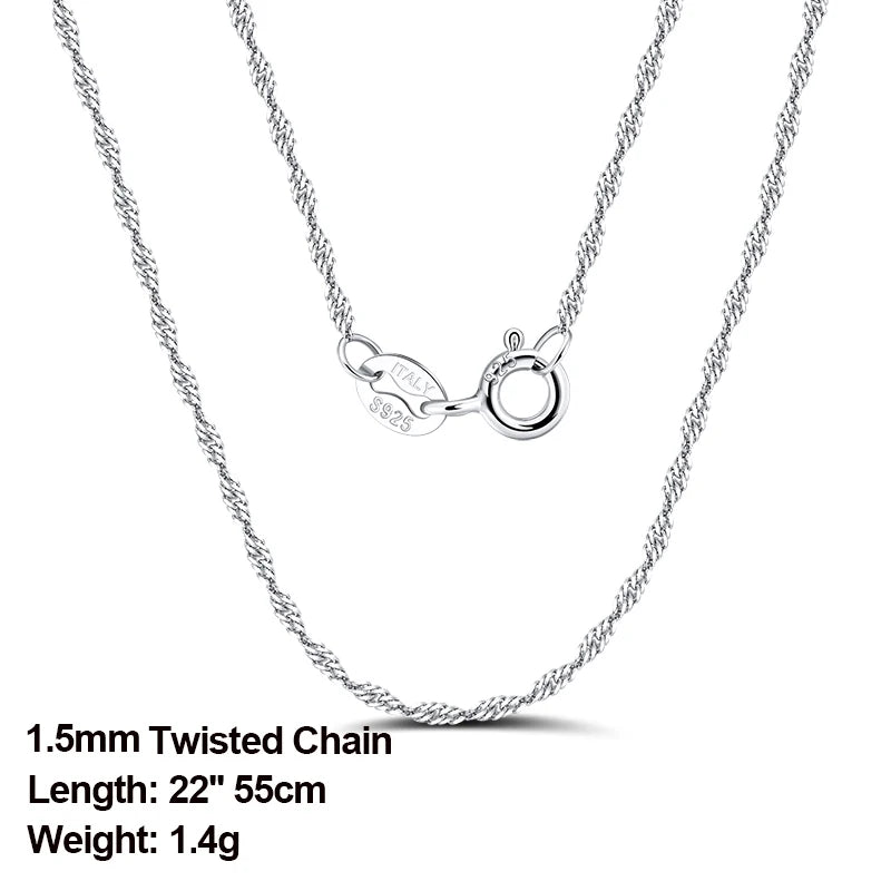 ORSA JEWELS véritable 925 collier en argent Sterling Figaro joint torique chaîne de cou torsadé serpent barre singapour boîte chaîne collier femmes 1