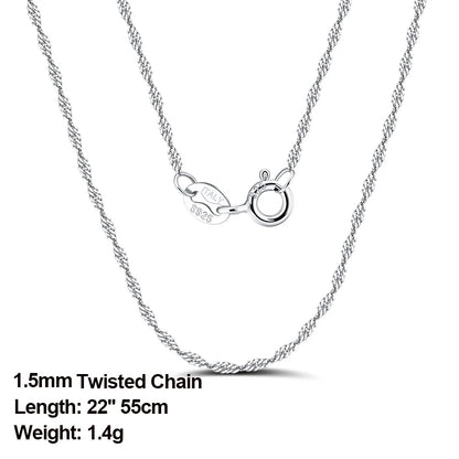 ORSA JEWELS véritable 925 collier en argent Sterling Figaro joint torique chaîne de cou torsadé serpent barre singapour boîte chaîne collier femmes 1