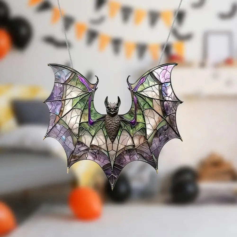 Halloween chauve-souris acrylique fenêtre suspendue gothique chauve-souris suspendue gothique coloré chauve-souris fenêtre suspendue décoration Halloween fête hantée