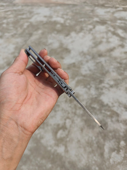 WinterPudding – couteau pliant Seveen, lame Bohler M390, manche en titane TC4, Compact et pratique EDC