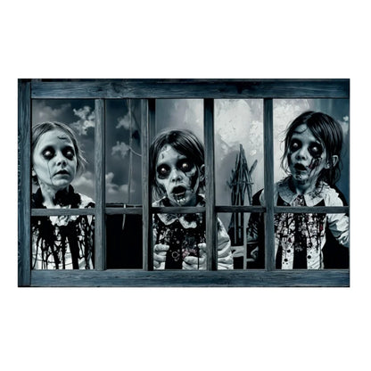 Bannière de Décoration de Fenêtre d'Halloween pour Fille et Garçon, Accessoires de Photographie, Horreur, Effrayant, Terreur, Fantôme, Marié, Mariée