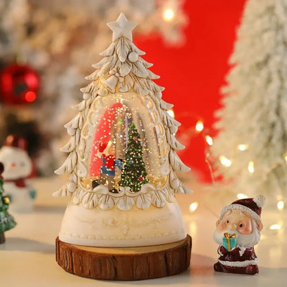 Les veilleuses lumineuses de Noël décèrent le bureau avec des flocons de neige et des lanternes à vent de Noël créant une atmosphère festive